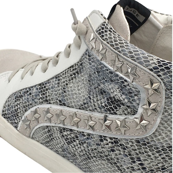 Vintage Havana Dayne Snake/ White Suede Leather High Top Sneakers size 8.5 - Picture 13 of 16